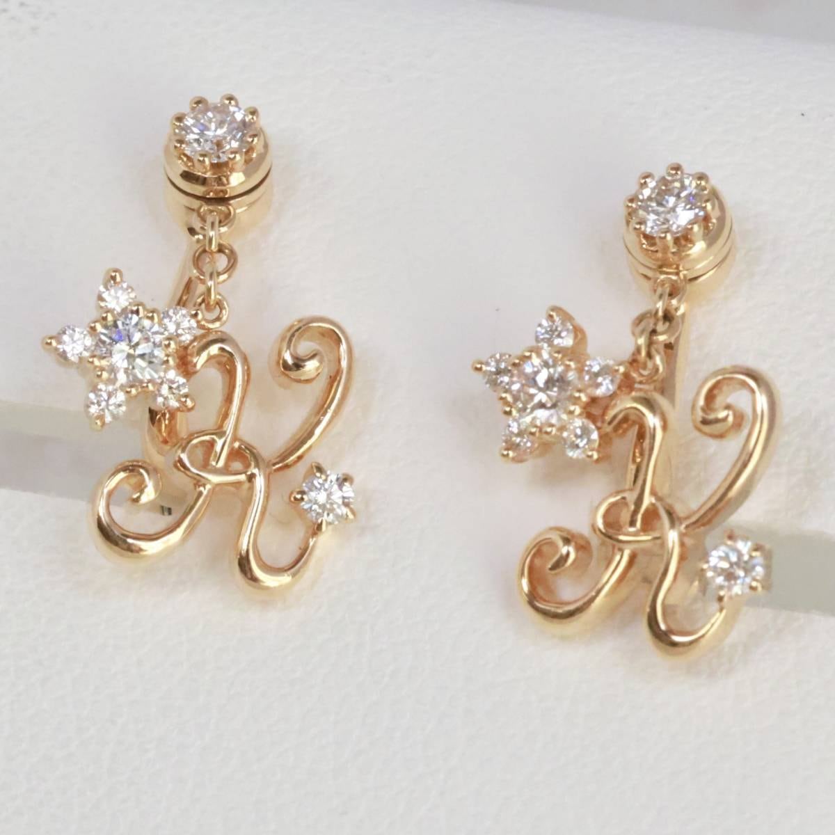 ご専用✨小寺智子 k18YG ピアス クロス ダイヤモンド0.27ct