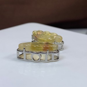 6.フローライト蝶々・横貫通穴☆パーツ