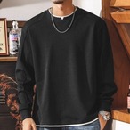 diamond pattern knit cardigan crew neck long sleeve ◇2color H0805