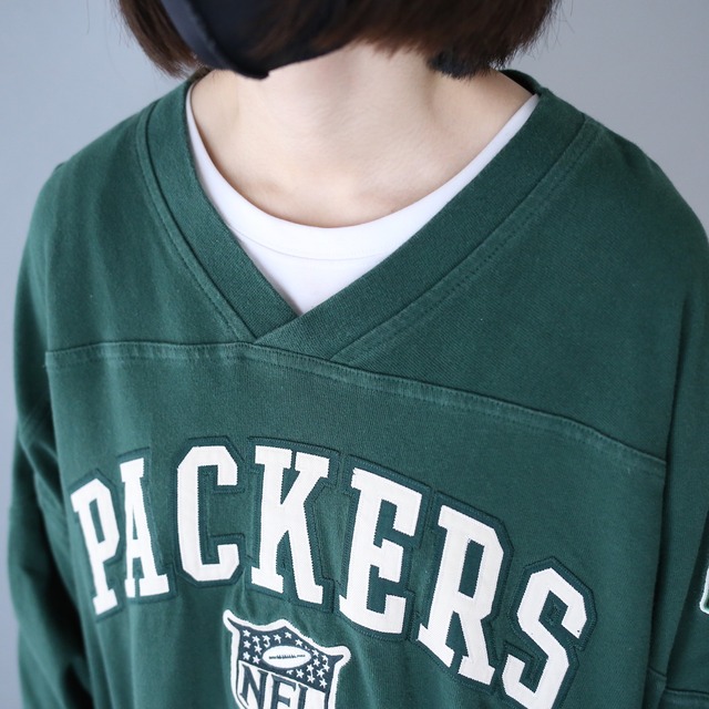 "NFL" green bay packers XXL over silhouette l/s tee