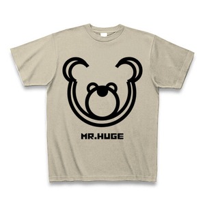 MR.HUGE DOUBLE LINE BEAR（ダブル　ライン　ベア）PRINTED Tシャツ　シルバーグレー×ブラック