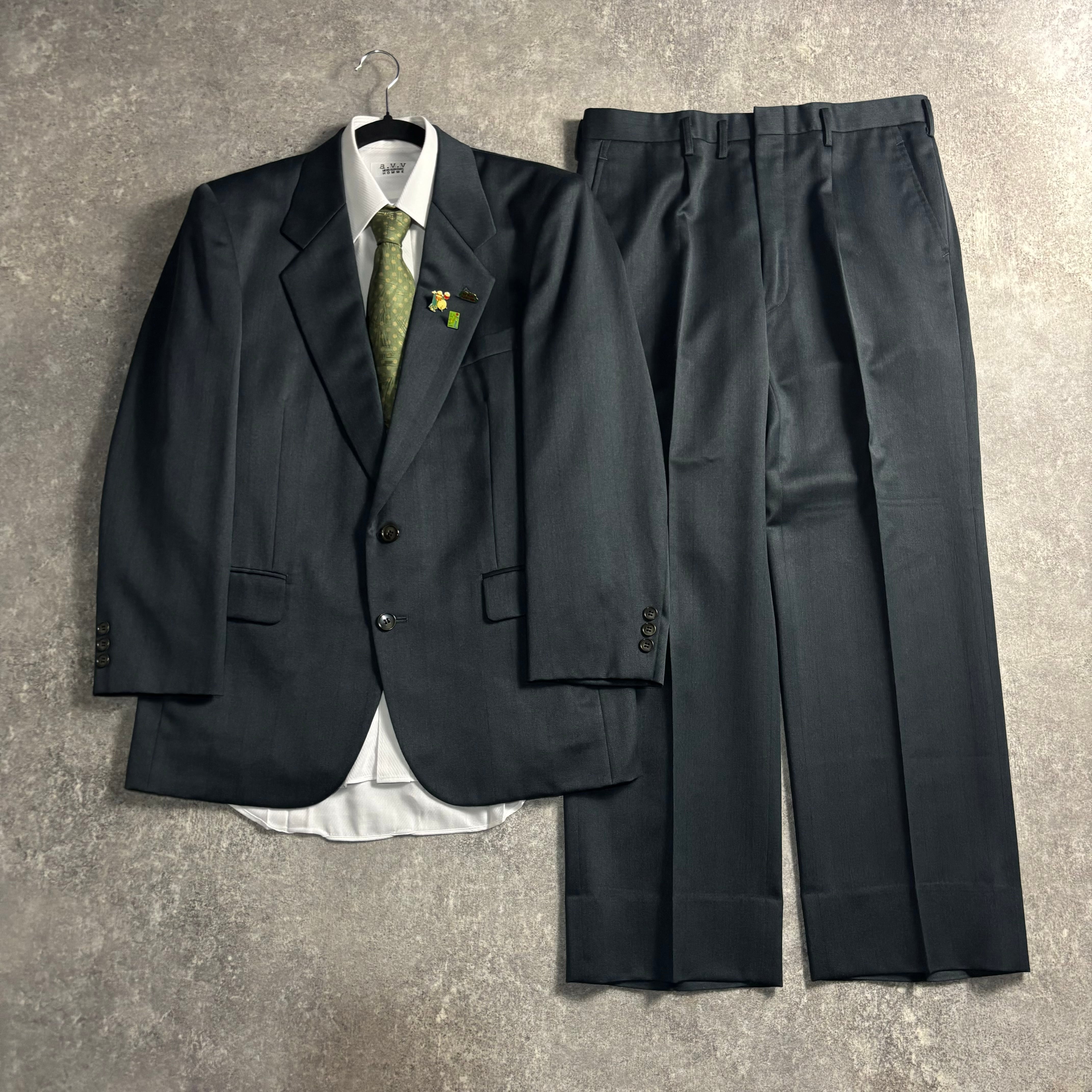 LOST特注【vintage】セットアップ シングルスーツ カーキ ストライプ