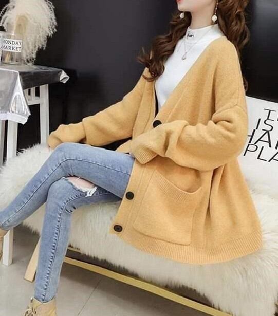 韓国ファッション カーディガン ニット コーディガン 秋冬新作