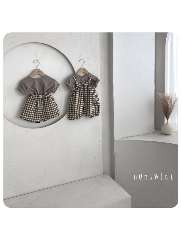 《予約》送料無料【nunubiel】bebe) checkerboard romper