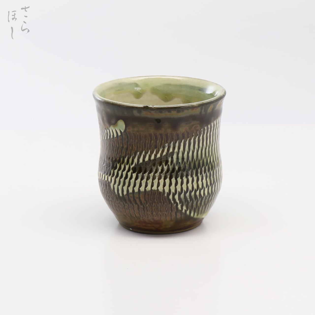 小鹿田焼 小袋窯 湯呑 打ち刷毛目 白 直径約7.8cm 陶器 和食器 民藝