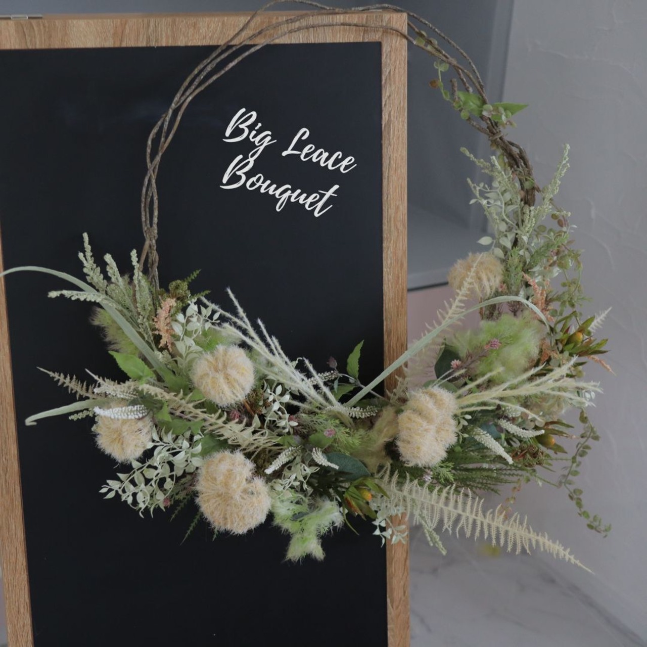 枯れないドライフラワー風リースブーケ LLサイズ ウエディングブーケ  