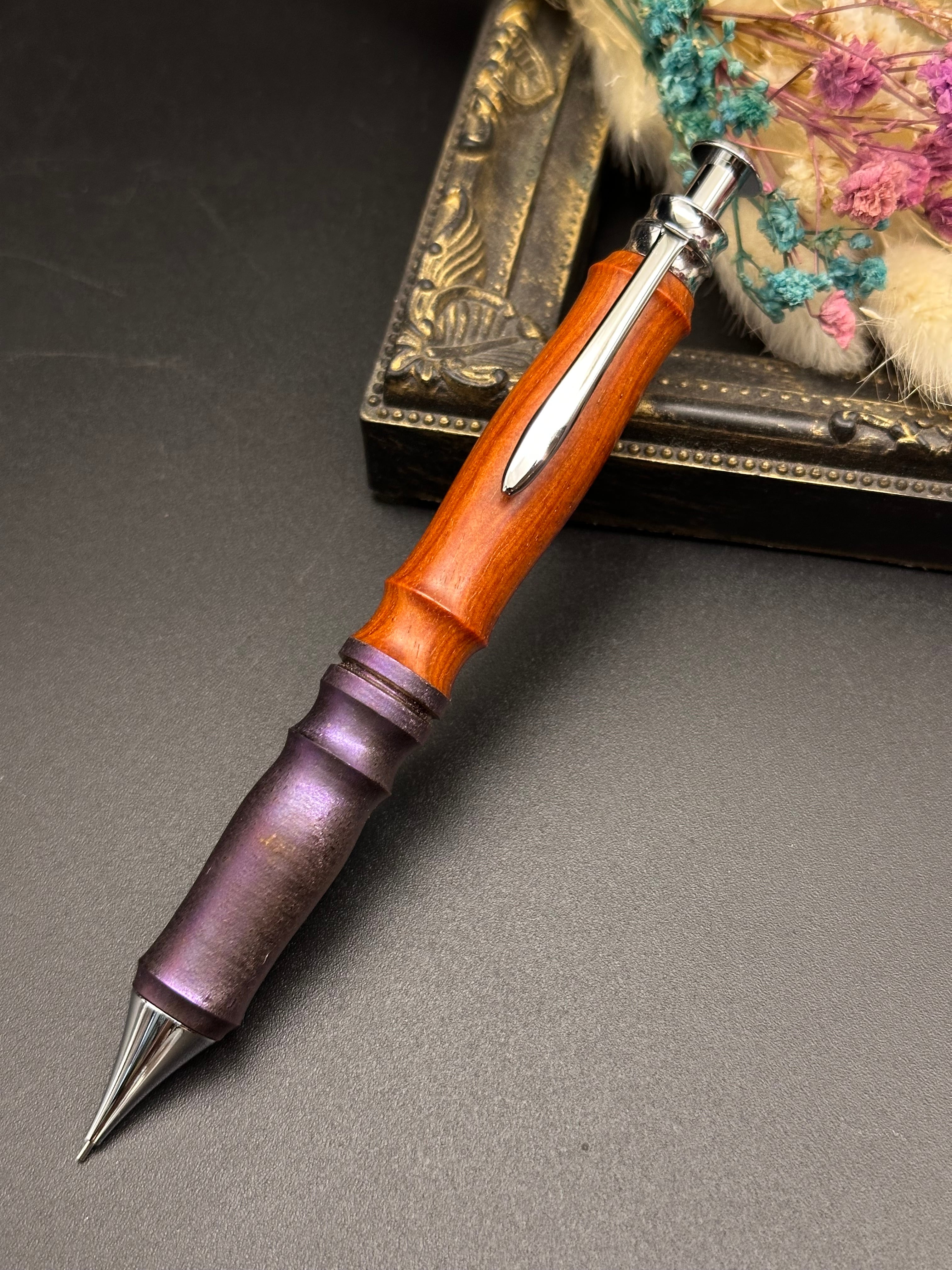 紅木(縮杢)/ツイスト消しゴム(真鍮) | Flamberg