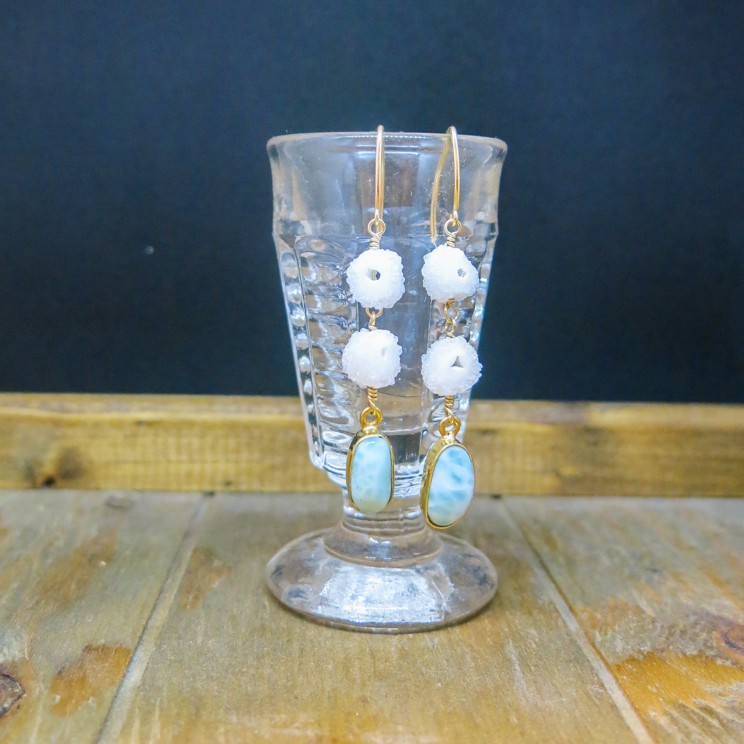 フラワードゥルージー×ラリマーのピアス | viodure