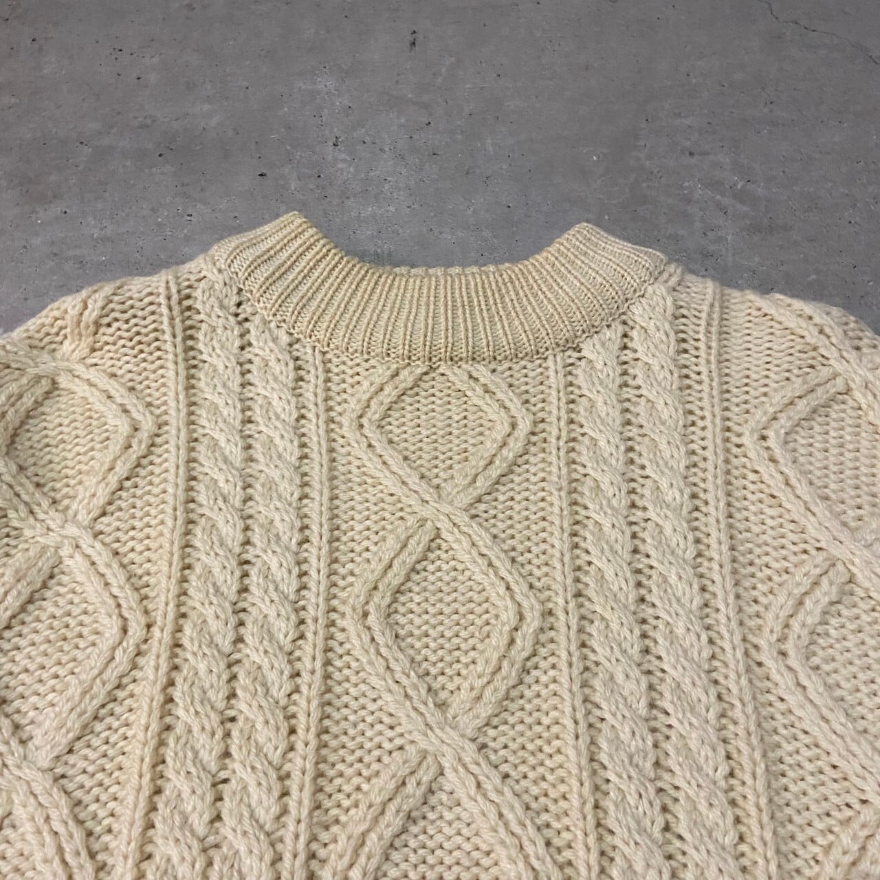ヴィンテージ ケーブルニット フィッシャーマン アランニットセーター  