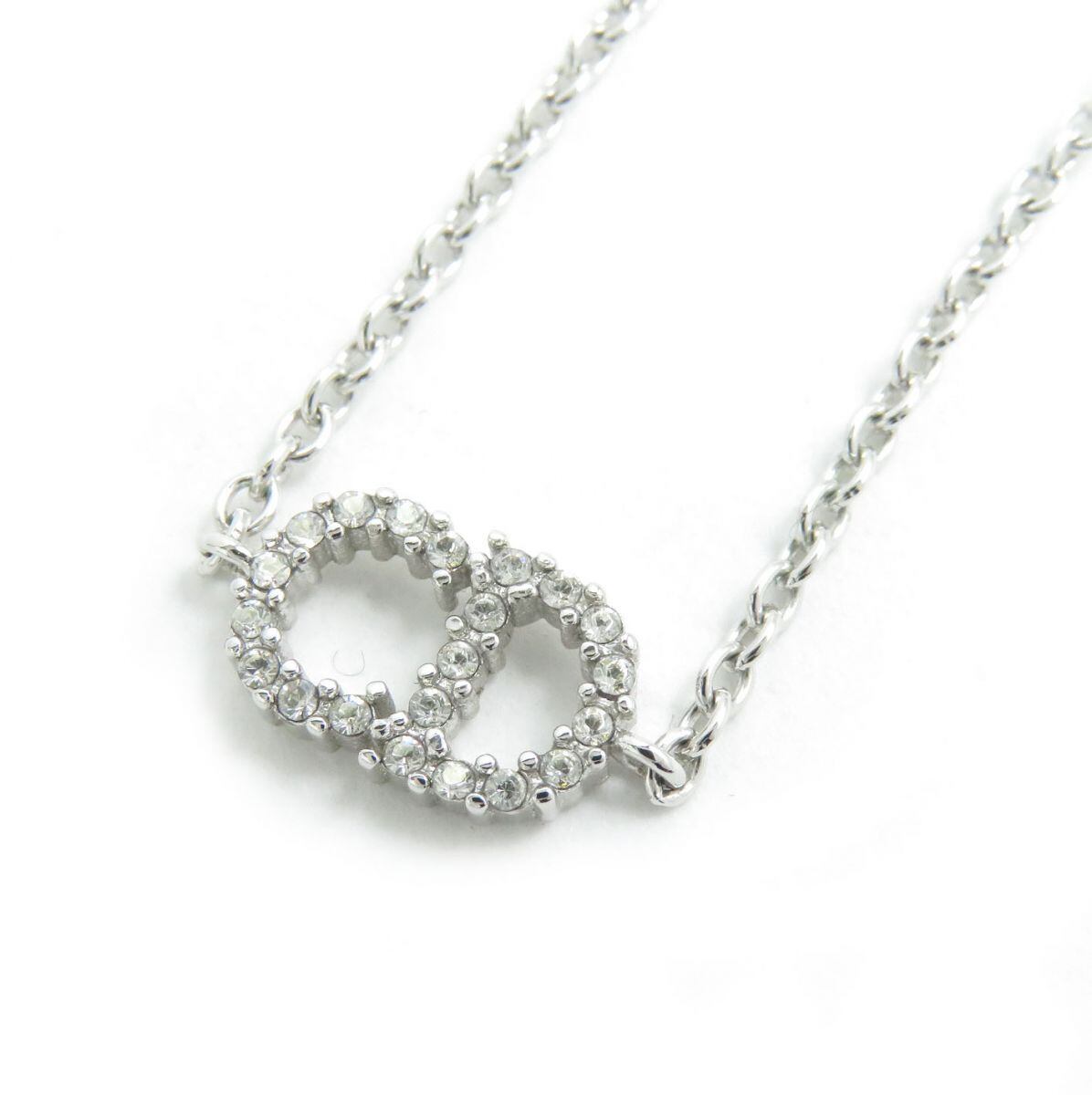 美品］DIOR CLAIR D LUNE ネックレスラインストーンシルバー