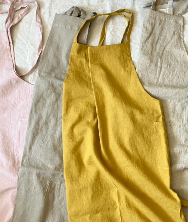 【受注商品】コットンリネンシンプルエプロン