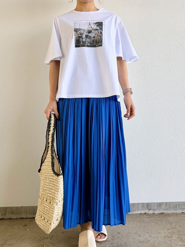 【9286KT】シルケット天竺フォトプリントフレアースリーブTシャツ（9107-63051）
