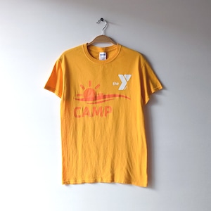GILDAN YMCA CAMP クルーネック 半袖 Tシャツ ギルダン メンズS 橙黄色 オレンジ @BB0080