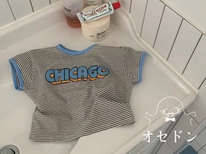 【 yellow factory】CHICAGO Tシャツ 80〜120cm ブルー 240707