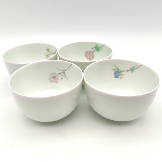 花万葉・湯呑・4客セット・No.260808-12・梱包サイズ60