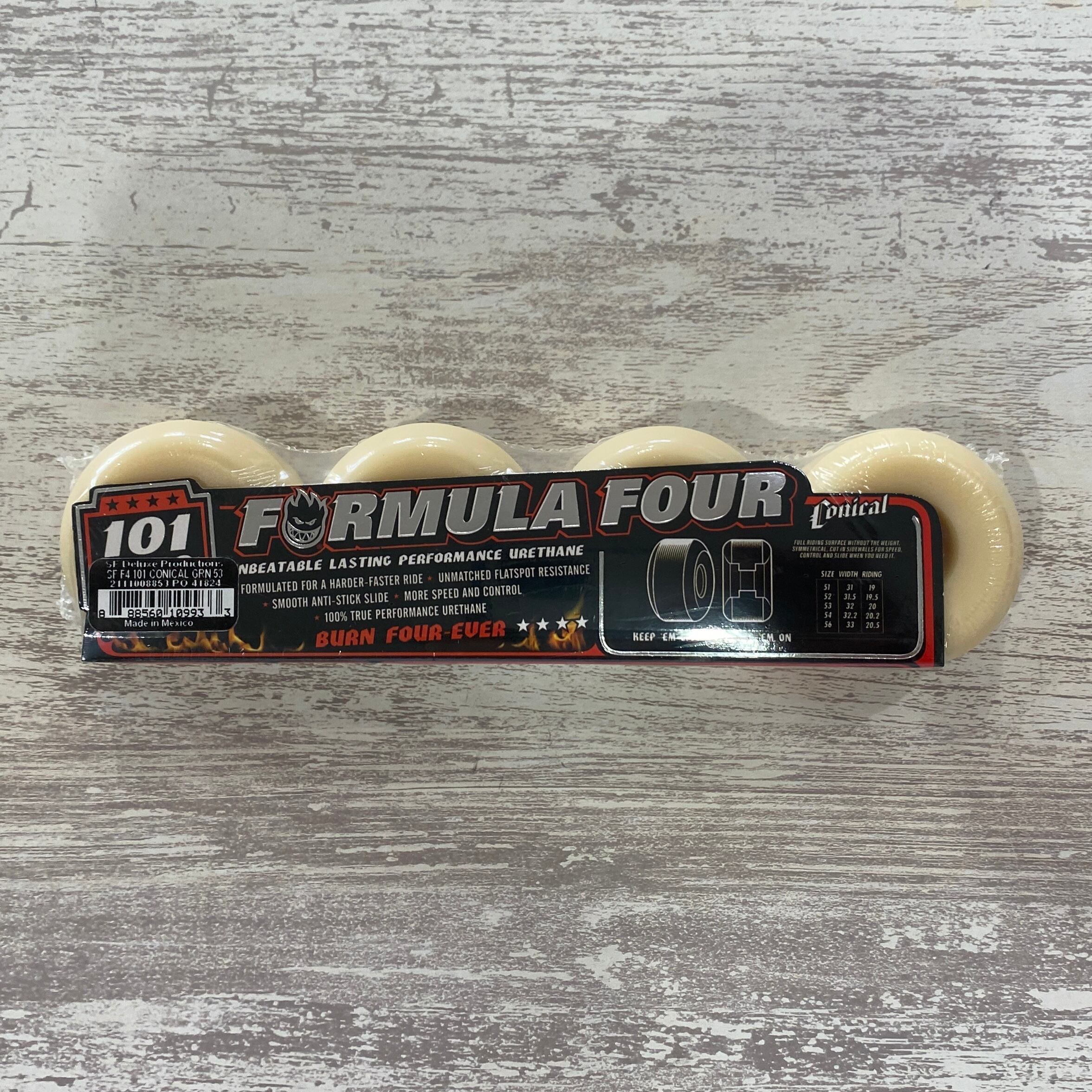 新品SPITFIRE FORMULAFOUR 101DURO 53mm海外正規品 SPITFIRE】 FORMULA FOUR /CONICAL /53mm/101DURO | ACT sb store