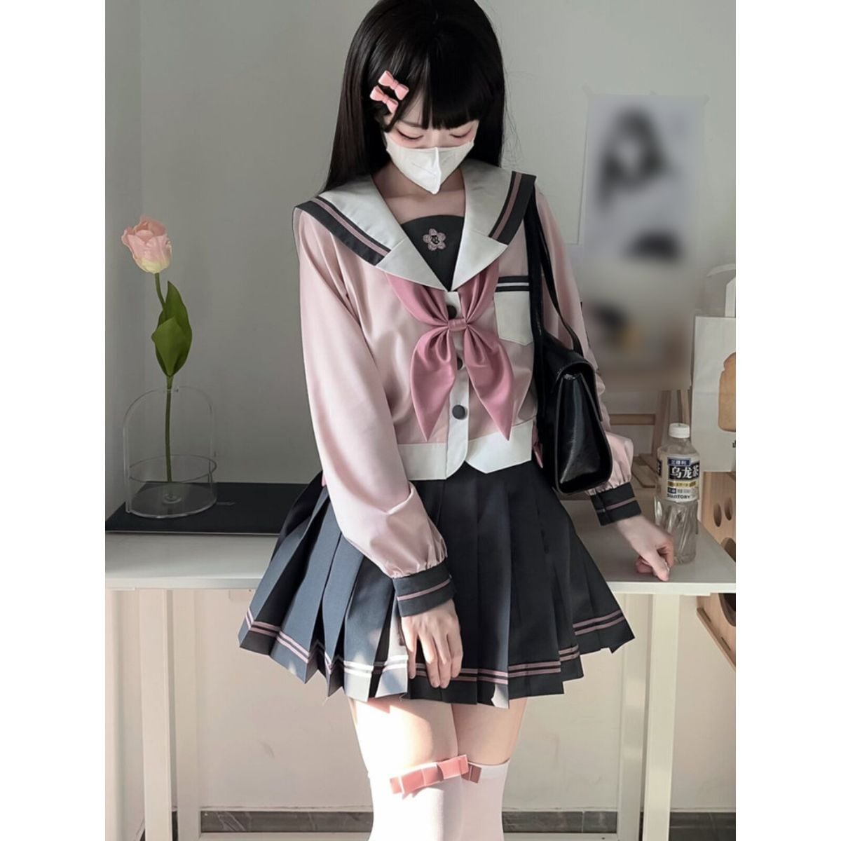 放課後のラブレター・ダスティーピンクセーラー服セットアップ