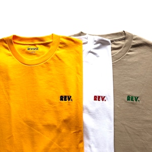 REV Logo Tee - white - mint - sand - gold