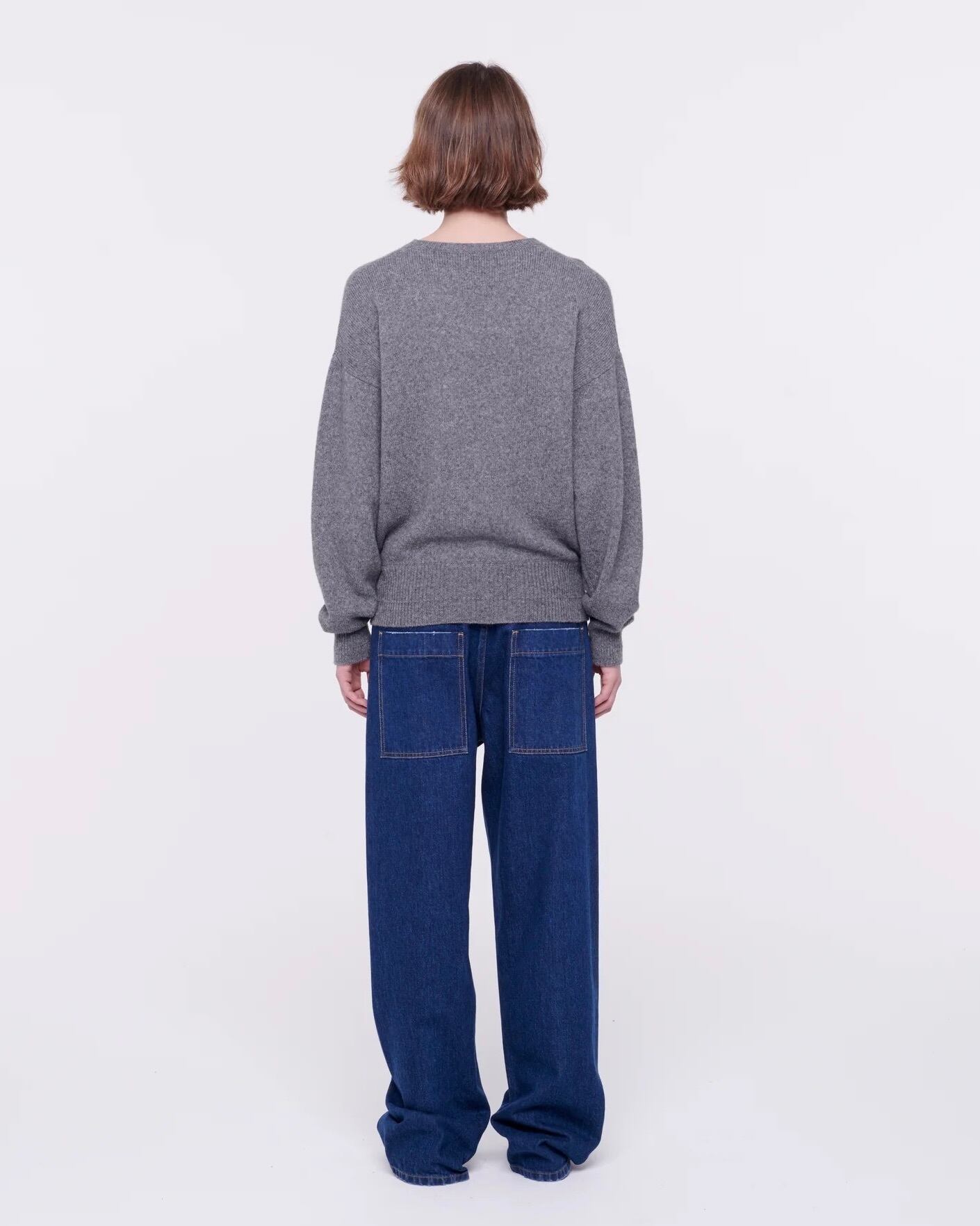 PLANC】ワイドレッグブラックベルティッドジーンズ | idealclasse