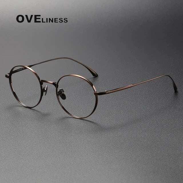OV0002】〈Titanium〉Vintage Retro Round Glasses