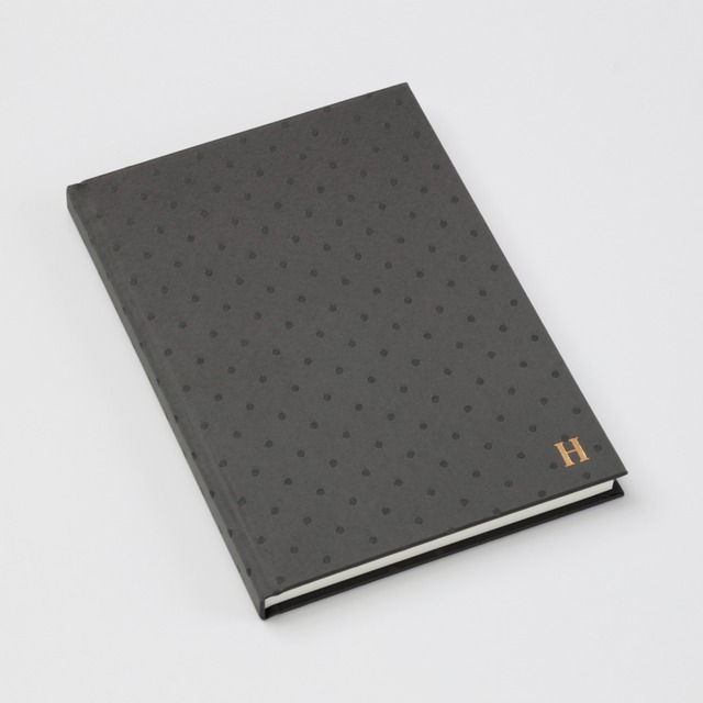 【HONcept】テキスタイルノート Charm Dot（水玉） - Chacoal 13（チャコール）ノート