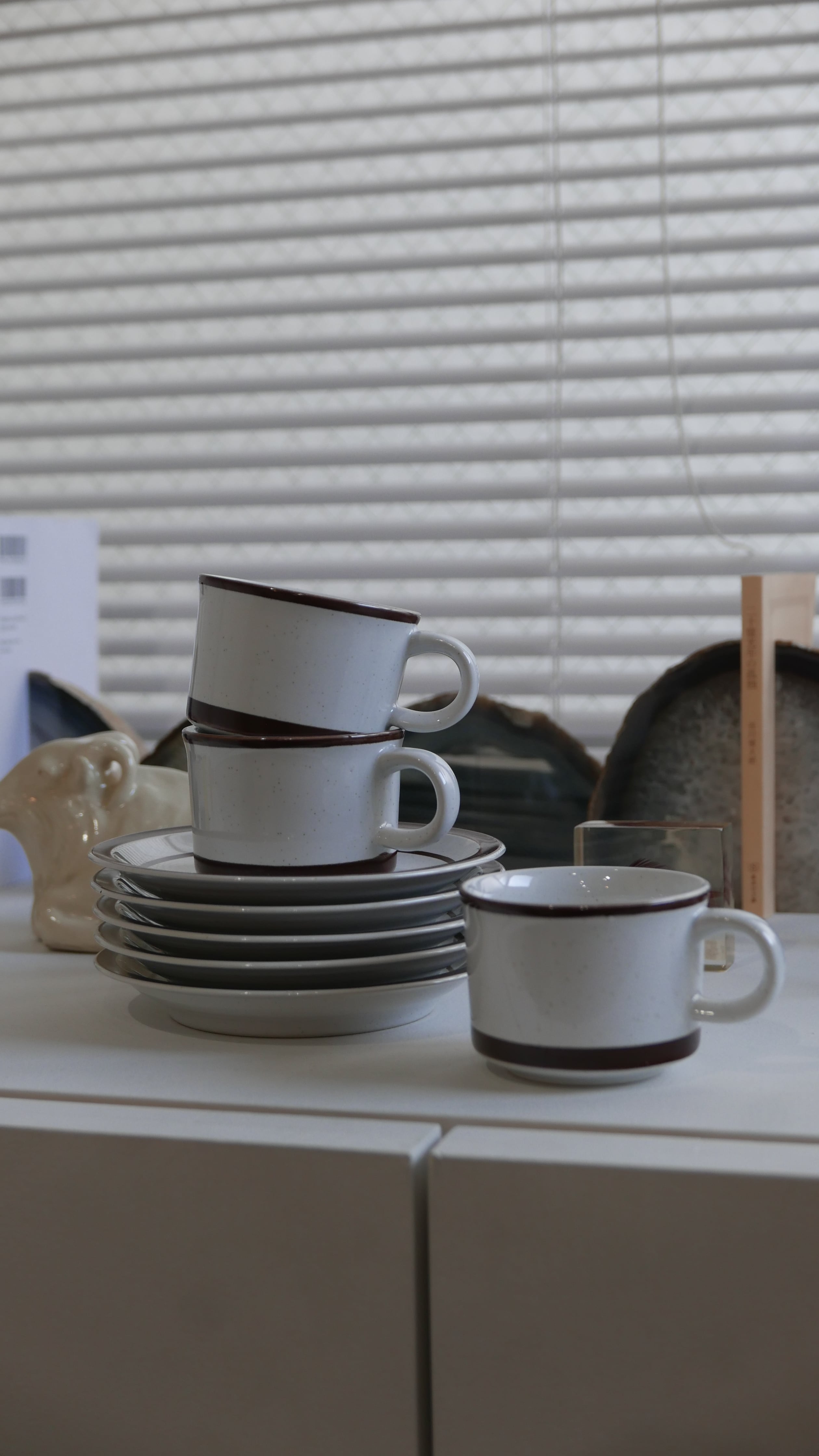 old japan cup&saucer , brown line