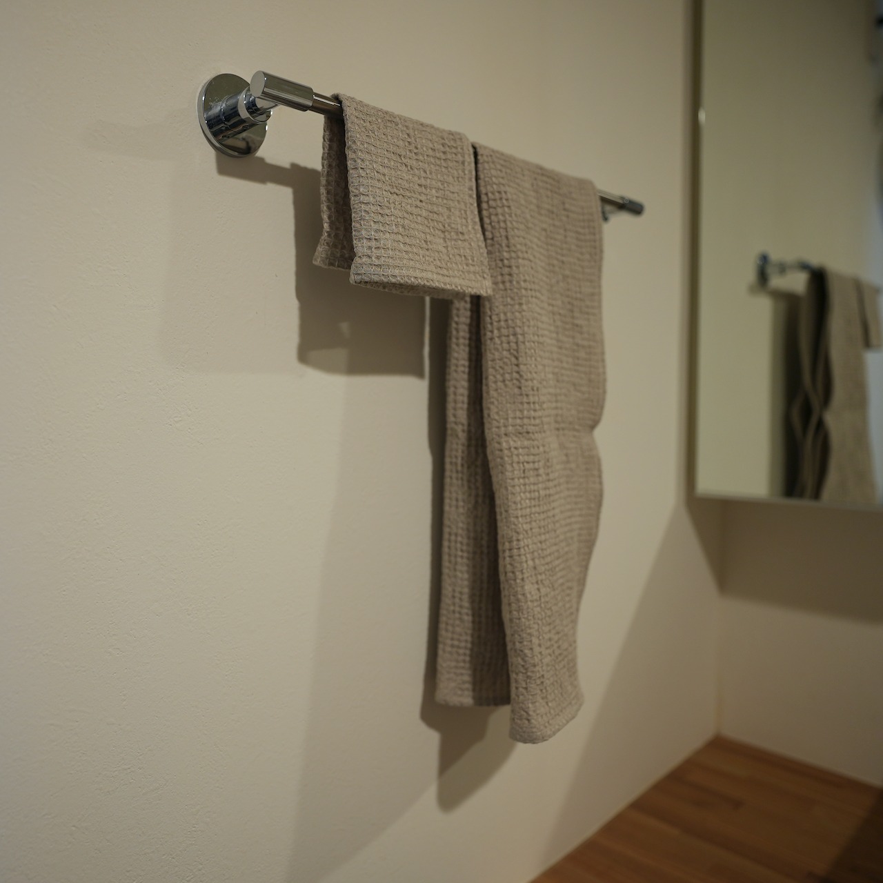 リネンワッフルのフェイスタオル - 4