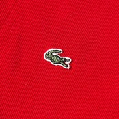 80s 90s LACOSTE ラコステ 文字ワニ 鹿の子 半袖 ポロシャツ 42 /レッド/レディース/ファブリカ/日本製/ビンテージ