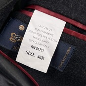 カシミヤ100% Andrew Fezza アンドリュー フェッツァ 2B テーラードジャケット 40R/ブラック系 メンズ