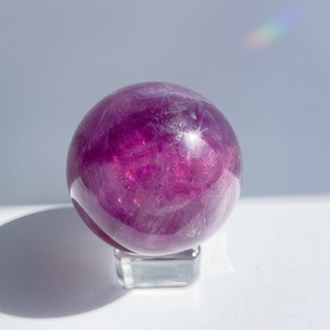 ピンクフローライト スフィア（丸玉）11◇Purple Fluorite Sphere◇ 天然石・パワーストーン