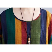 マルチ配色 ストライプ柄 Tシャツ  30224