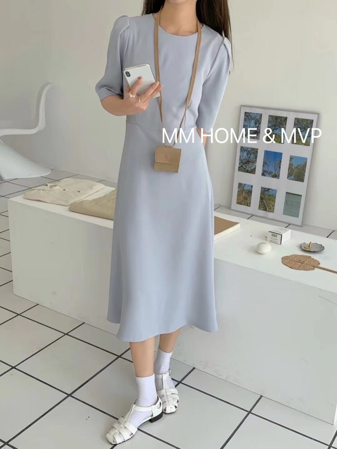 5部袖 ワンピース　AJ42441-2033