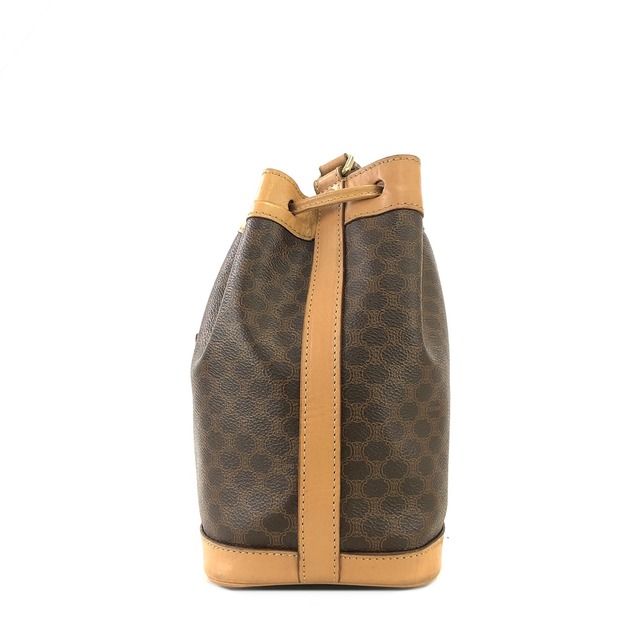 CELINE セリーヌ　マカダム　巾着　ミニバッグ　ショルダーバッグ　ブラウン　vintage　ヴィンテージ　オールドセリーヌ　wy5exv