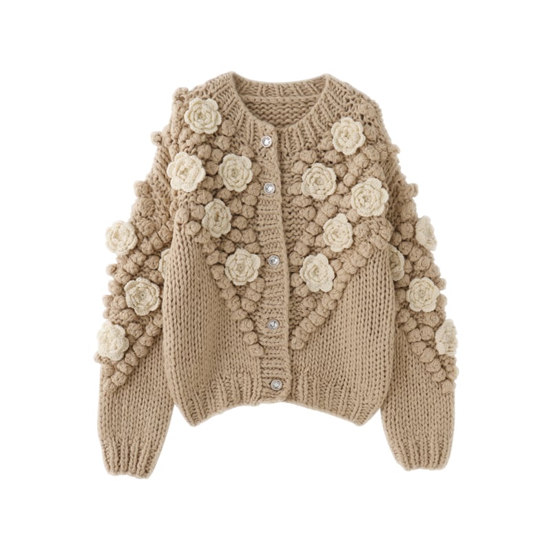 花束を買った帰り道に、靴の土をはらった幸せな雪だるま Cardigan〈E290〉