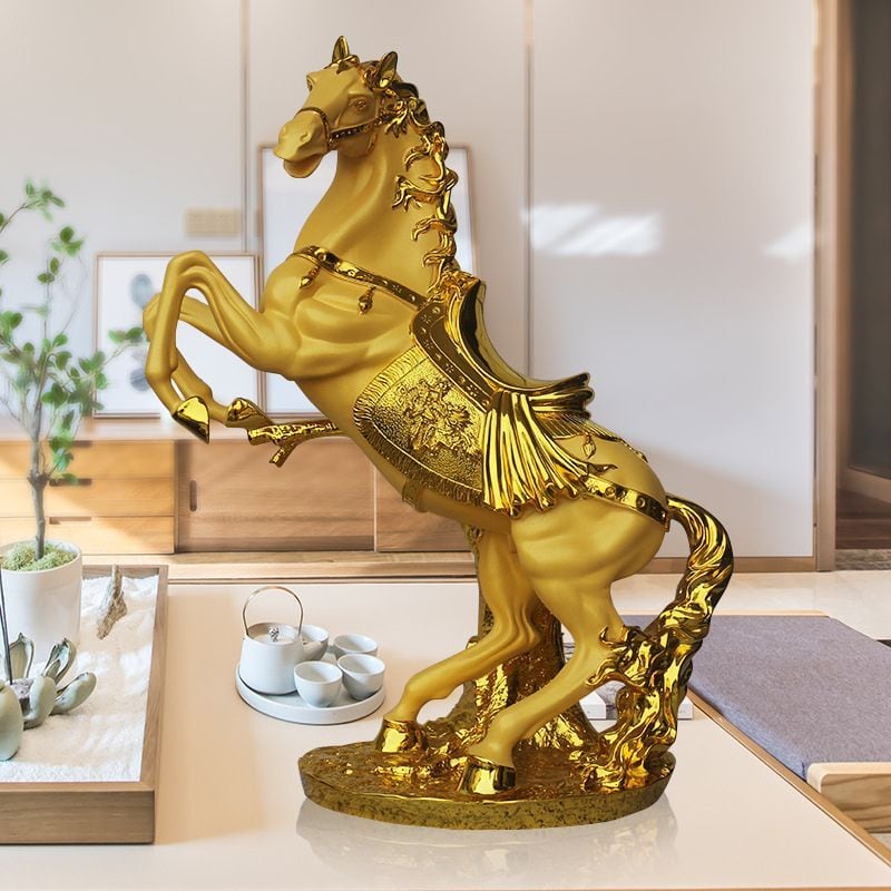跳ね馬 オブジェ 置物 全長70cm 全長58cm 黄金 ゴールド 大きい 装飾