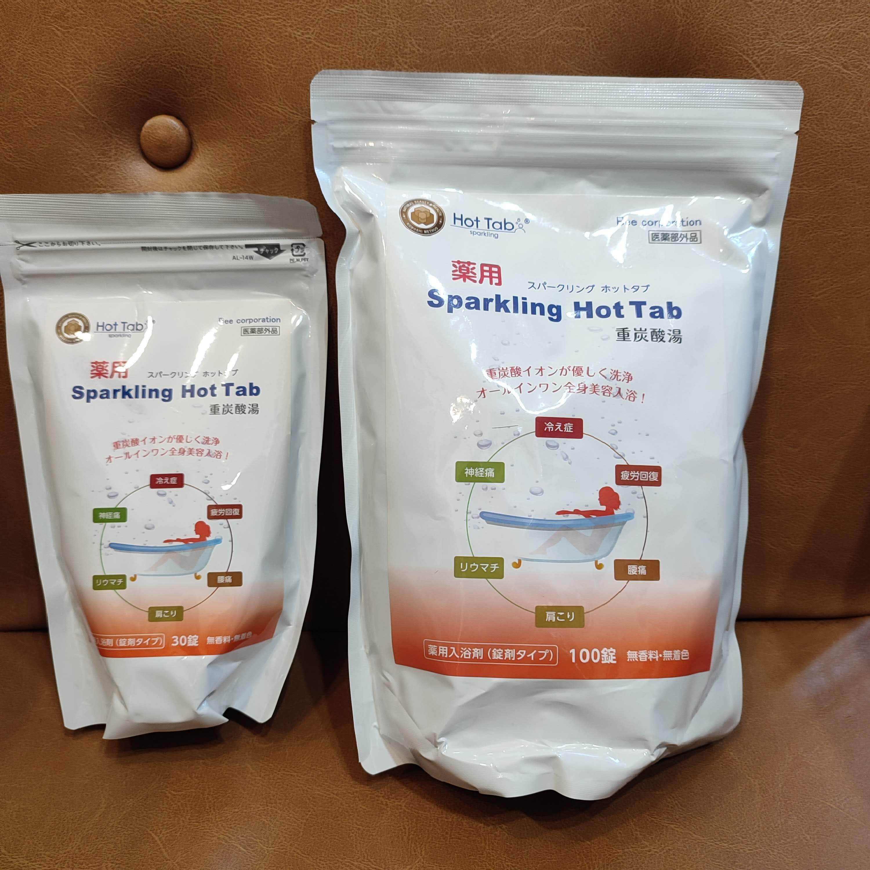 【新品】薬用ホットタブ重炭酸湯 100錠入　4袋 薬用ホットタブ 重炭酸湯入浴剤 100錠4袋 ホットタブ Hot Tab｜ホット