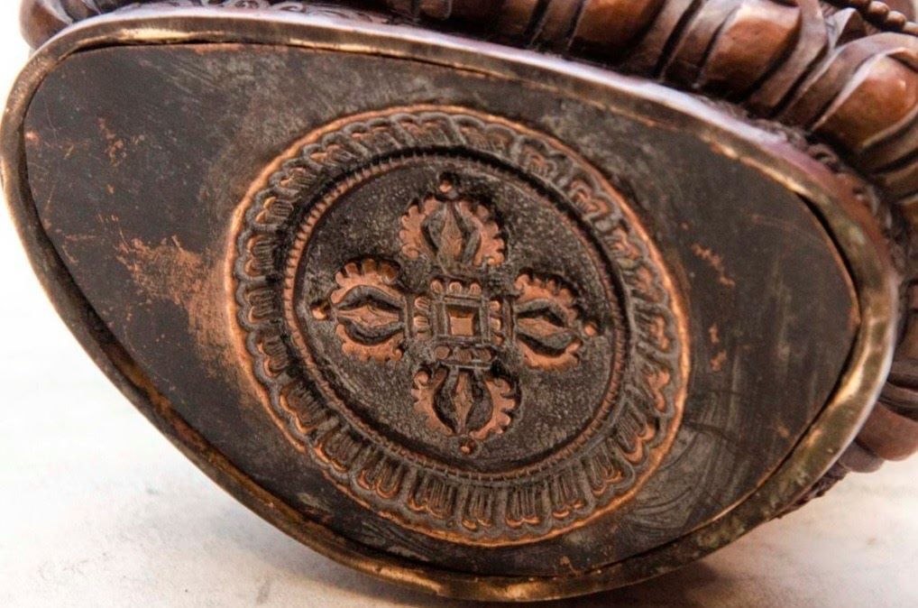 仏像　仏教美術 釈迦牟尼像【乾隆年製】在銘　鍍金仏　座像， 仏像 仏教美術 釈迦牟尼像【乾隆年製】在銘 鍍金仏 座像，/西