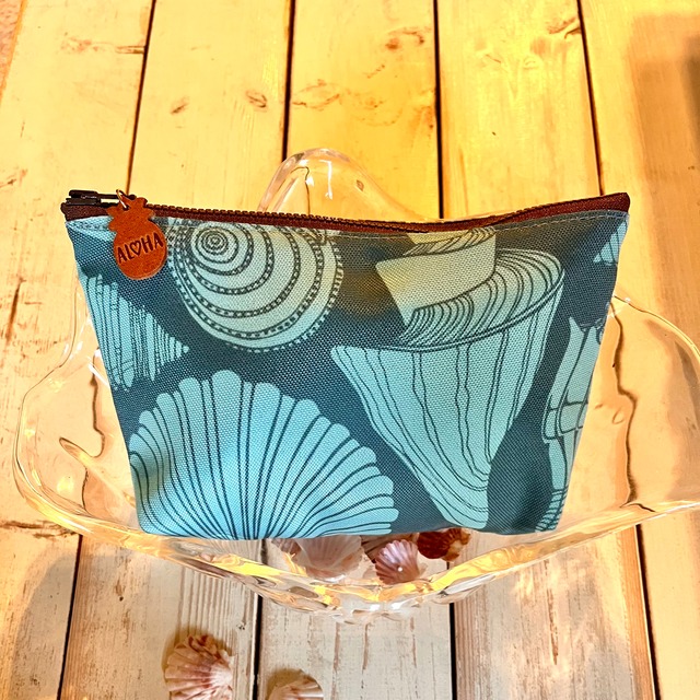 キャンバスポーチ(シェル/ブルーグレー)