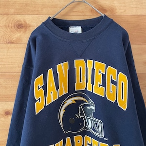 【BIKE】90s USA製 NFL San Diego Chargers アーチロゴ プリント スウェット トレーナー アメフト M オールド ヴィンテージ  US古着