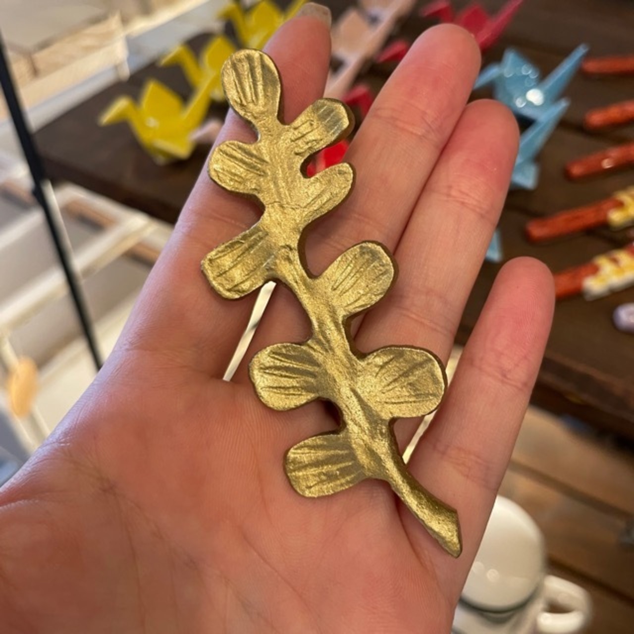 Aluminum Plant Chopstick Rest Oregano Gold / アルミプランツハシオキ オレガノゴールド 箸置き 植物 ゴールド エレガント 上品 かわいい ギフト プレゼント キッチン雑貨