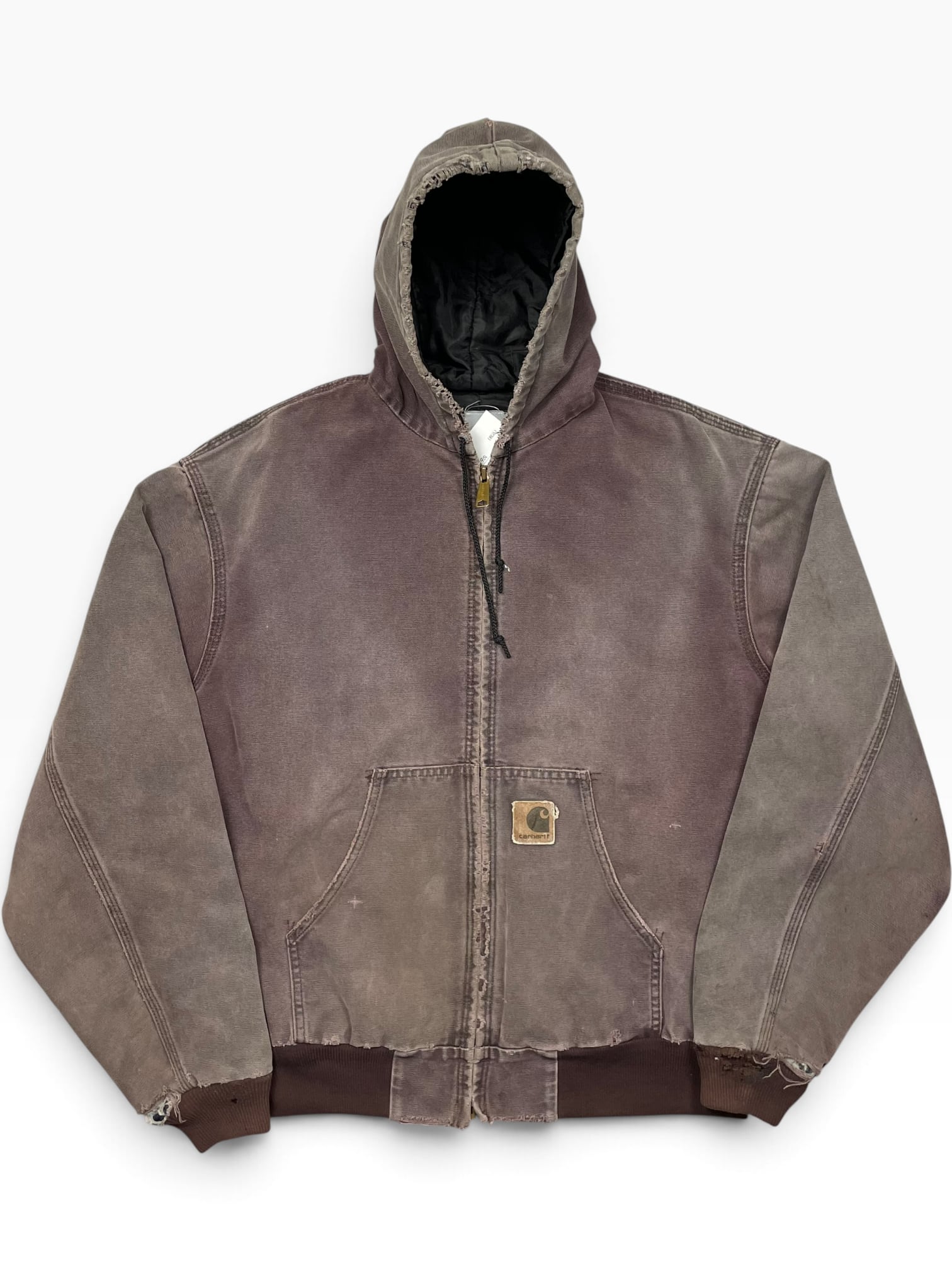 《XL》 Carhartt カーハート アクティブジャケット 超希少カラー BRG フェード◎ ダメージ 裏地ナイロンキルティング 90年代 vintage no.10618