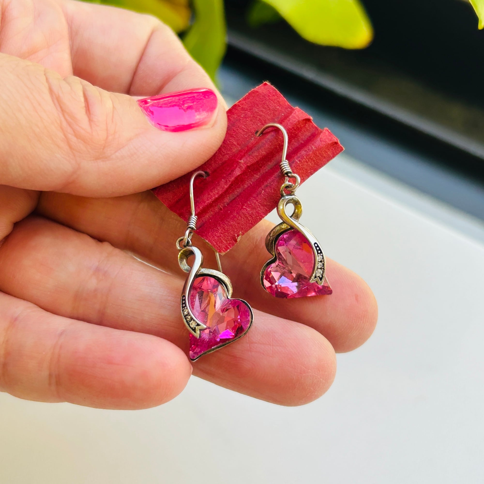 シルバー925 PInk CZハート フックピアス | Milo Antiques & Vintage