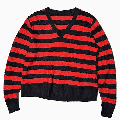 Vintage Striped Pile Knit Sweater
