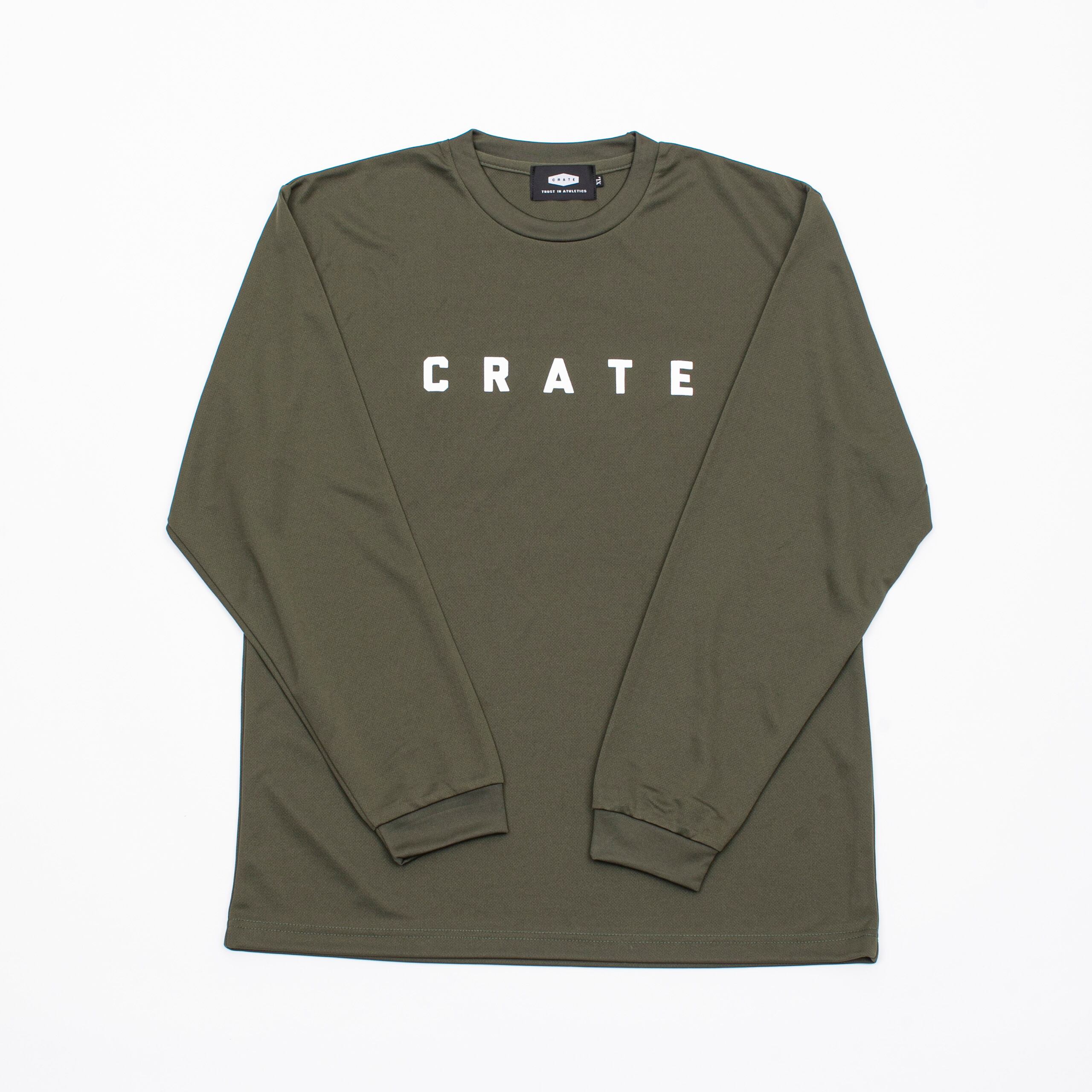 Crate Simple Logo L/S Mesh Tee  Olive