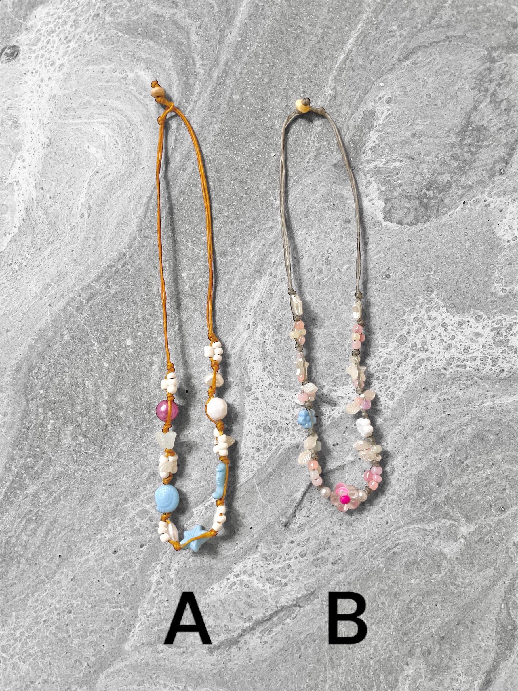 beads necklace gray/light brown