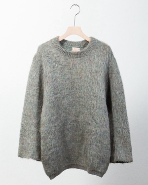 vintage cut off design shaggy wool knitted sweater