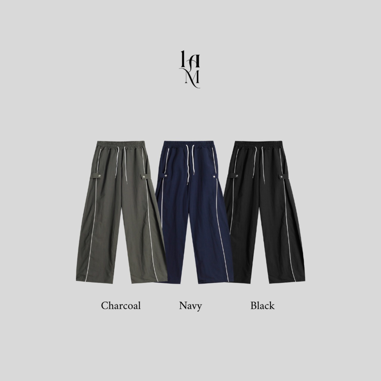 Nylon Snap Patch Lined  Pants (3color) - 2