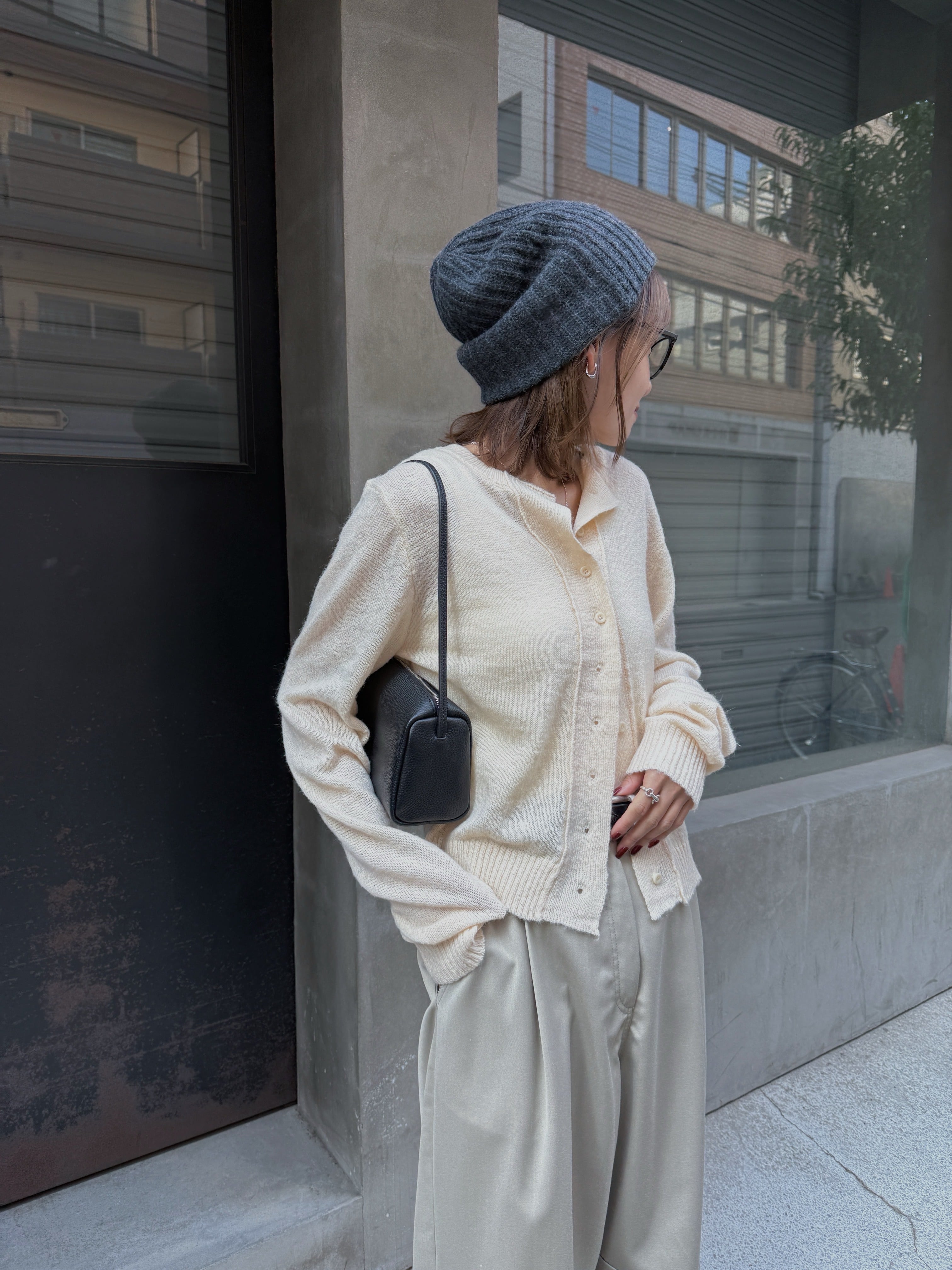 新品　nalm. lettering mohair cardigan lettering mohair cardigan / ivory | Nalm.