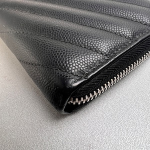 【最終処分SALE】SAINT LAURENT  レザー 長財布 ブラック A-11733