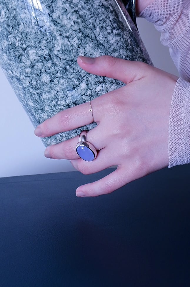 ring] Queen Orval ring ブルーカルセドニー | mocco